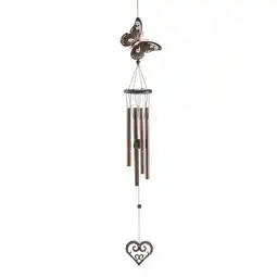 Walmart Zingz & Thingz Butterfly and Heart Outdoor Wind Chime - 31.5 - Brown offer