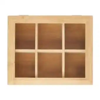 Walmart flameer Tea Storage Box with Clear Window Multifunctional Wooden Storage Chest Jewelry 6 grids offer