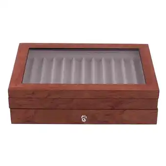 Walmart Large Capacity 2 Layer 23 Slots Storage Box & Lid Window Rosewood offer