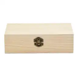 Walmart Rectangular Wooden Storage Box Retro Wooden Box Clamshell Wooden Box (Natural Color) offer