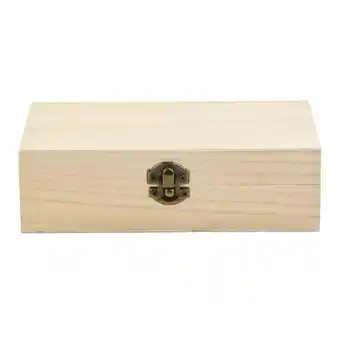 Walmart Rectangular Wooden Storage Box Retro Wooden Box Clamshell Wooden Box (Natural Color) offer