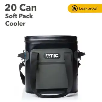 Walmart RTIC 20 Can Soft Pack Cooler, Leakproof Cooler, Waterproof Zipper, Blue / Grey offer