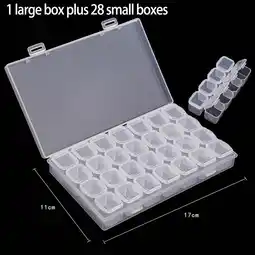 Walmart 28 Slots Plastic Adjustable Rings Jewelry Storage Box Case Craft Organizer Beads offer