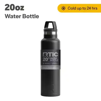 Walmart RTIC 20 OZ Stainless Steel Insulated Water Bottle, Leak-Proof Lid, Black offer