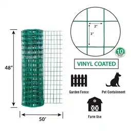 Walmart Garden Zone Green Vinyl Coated 48 in. H x 50 ft. L Steel Fence offer