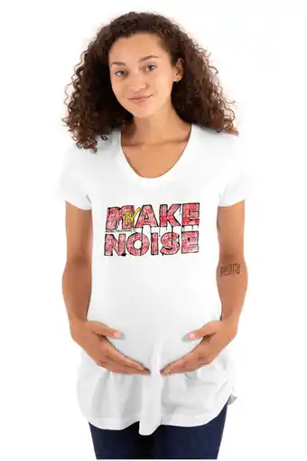 Walmart Retro Distressed MTV Logo Make Noise Women's Maternity T Shirt Tee Brisco Brands S offer