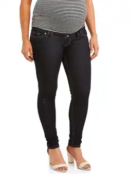 Walmart Oh! Mamma Maternity Women's Distressed Skinny Jeans with Full Panel offer