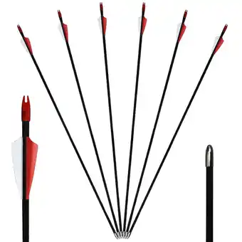 Walmart Runzkzy 29inch Fiberglass 6/12 PCS Archery and Hunting Arrows Combined with Recurve Bows and Arrows offer