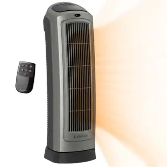 Walmart Lasko 22 1500W Oscillating Ceramic Electric Tower Space Heater with Remote, Gray, 5538, New offer