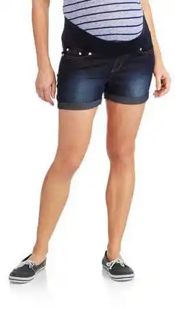 Walmart Oh! Mamma Maternity Underbelly Denim Cuffed, Shorts (Women's) offer