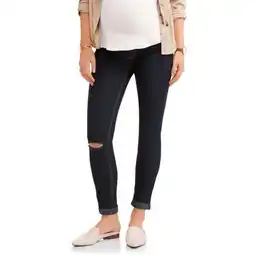 Walmart Maternity Oh! Mamma Skinny Jean with Full Panel and Distressing (Available in Plus Sizes) offer