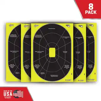 Walmart Ez Aim Splash Reactive Paper Shooting Targets, Handgun Trainer, 12W X 18H, 8-Pack, Black/Chartreuse offer