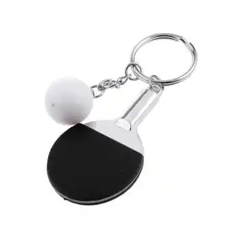 Walmart Almencla 4xCreative Table Tennis -pong Racket & Ball Pendant Key Black offer