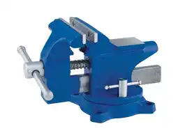 Walmart Irwin 4.5 in. Steel Workshop Bench Vise Blue Swivel Base offer