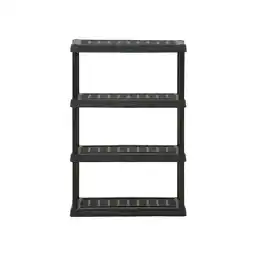 Walmart Hart Black Plastic 4-Tier Shelf 36 W x 18 D x 53 H, Up to 600 lb Total Capacity offer