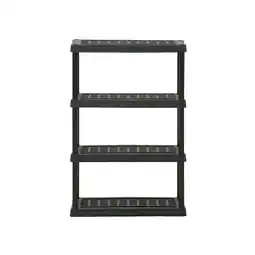 Walmart Hart Black Plastic 4-Tier Shelf 36 W x 18 D x 53 H, Up to 600 lb Total Capacity offer