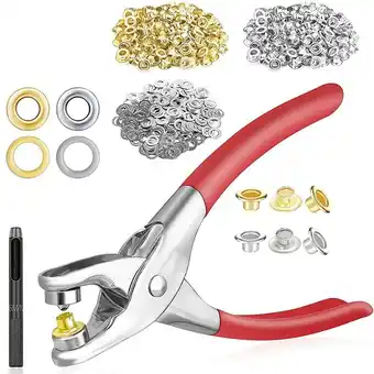 Walmart Grommet Eyelet Pliers Kit, 1/4 Inch 6mm Tool Kit with Metal Eyelets Washers, Grommets offer