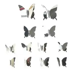 Walmart 12 Pieces Mirror Butterflies Sticker Decorative Sticker for Party Decoration offer