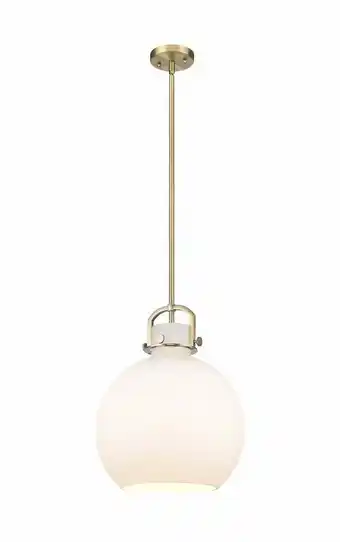 Walmart Innovations Lighting Newton Sphere - 1 Light 14 Stem Hung Pendant Brushed Brass/Matte White offer