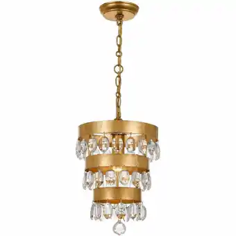 Walmart Crystorama Perla 1 Light Antique Gold Mini Chandelier - 10'' W x 14.25'' H - 10'' W x 14.25'' H offer