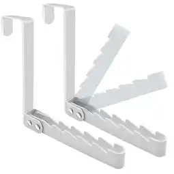 Walmart 2 Pack over the Door Hooks Hanger, Sturdy Foldable Drying Rack for Clothes, Coats, and Towels, White offer