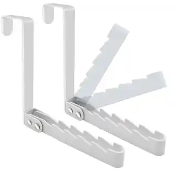 Walmart 2 Pack over the Door Hooks Hanger, Sturdy Foldable Drying Rack for Clothes, Coats, and Towels, White offer