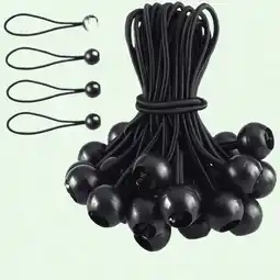 Walmart 50 PCS Ball Bungee Cords, 6 Inch Heavy-Duty Tarp Ball Tie Downs, Black offer