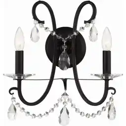 Walmart Crystorama Lighting Group 6822-Cl-Mwp Othello 2 Light 16 Tall Wall Sconce - Black offer