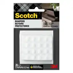 Walmart Scotch Square Bumpers, Clear, 1/2 in, Furniture Pads, 20 Pack offer