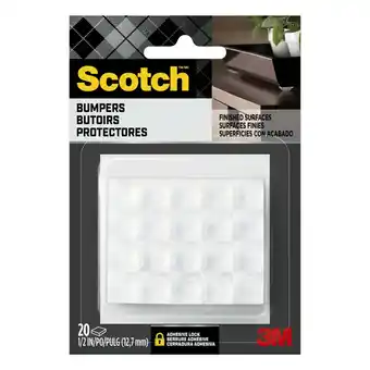 Walmart Scotch Square Bumpers, Clear, 1/2 in, Furniture Pads, 20 Pack offer