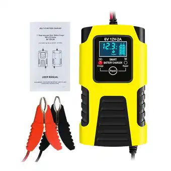 Walmart yotijar Car Battery Charger Three Stage Automatic Charging for Boats Motorcycle Yellow offer