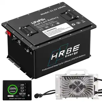 Walmart 48V 105Ah Lithium Golf Cart Batteries, HRBEENERGY Deep Cycles LiFePO4 RV Batteries offer