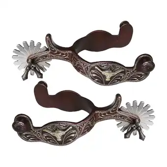 Walmart 2x Horse Western Style Spur Stainless Steel with Riding Brown offer