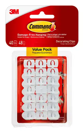 Walmart Command Decorating Clips Value Pack, White, 40 Clips, 48 Strips/Pack offer