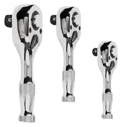 Walmart jiaping 3Pcs Stubby Drive Ratchet Set Quick Release 1/4 3/8 1/2 Small Non Slip Handle Print A offer