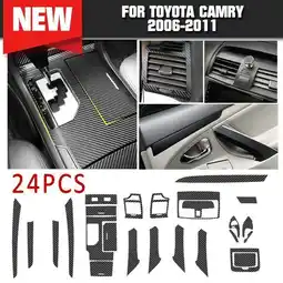 Walmart For Toyota Camry 06-11 Carbon fiber Black Car Interior Decor Kits Trim Sticker offer