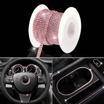 Walmart 4Mm*4.5M Shiny Rhinestone Strip Pink Car Diy Bling Diamond Sticker Ribbon offer