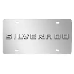 Walmart Chevrolet Silverado 3D Nameplate Mirror Chrome Stainless Steel License Plate offer