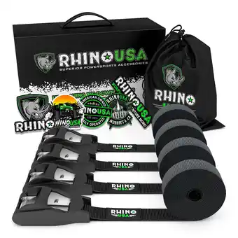 Walmart Rhino USA 1x12' Lashing Tie-Down Straps - 1320 lb Max Break Strength, Lightweight! (1.79 lb, 6 H) offer