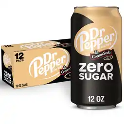 Walmart Dr Pepper & Cream Zero Sugar Soda Pop, 12 fl oz, 12 Pack Cans offer