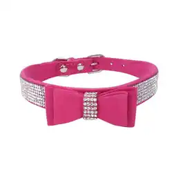 Walmart Dog Puppy Pet Collar Rhinestone Crystal Diamond Cat Suede Leather Necklace offer