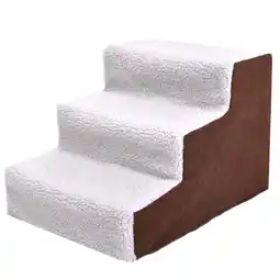 Walmart Resenkos 3 Steps Pet Stairs for Dogs and Cats - brown&white offer