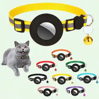 Walmart Breakaway Reflective Cat Collar with Apple AirTag GPS Holder and Bell (Yellow) offer