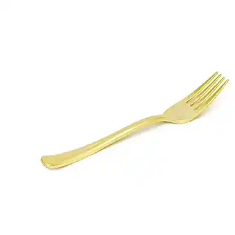 Walmart yelldesk clearance Disposable Gold Color Plastic Tableware Cutlery Spoon Fork Set 25PC Hot Party offer