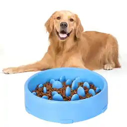 Walmart Fterwk Non-Slip Slow Feeder Dog Bowl with Non-Slide Mats for Dogs, Blue offer