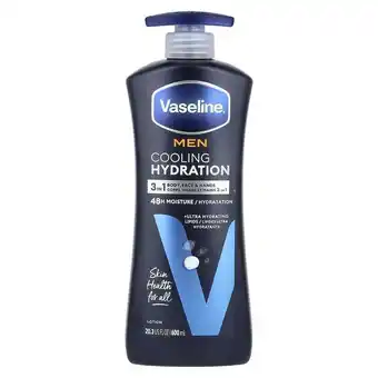 Walmart Vaseline, Men, Cooling Hydration, 3 in 1 Body, Face & Hands Lotion, 20.3 fl oz Pack of 2 offer