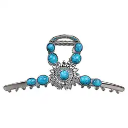 Walmart Komiseup Extra Large Turquoise Blue Stone Sun Metal Western Hair Claw Clip offer