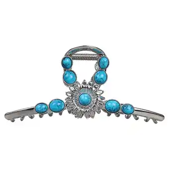 Walmart Komiseup Extra Large Turquoise Blue Stone Sun Metal Western Hair Claw Clip offer