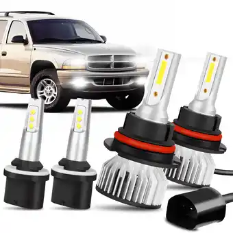 Walmart For Dodge Durango 1998-2000 LED Headlight High-Low Beam Fog Light Bulbs Kit 6000K 4pcs offer