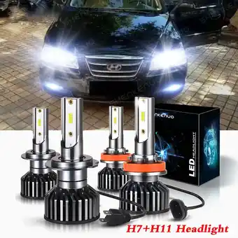 Walmart For Hyundai Elantra 2011-2015 2016 2017 Headlights,H7 High Beam+H11 Low Beam Bulbs 4pc offer